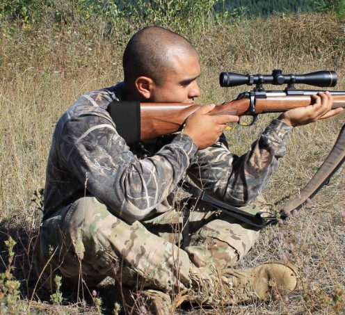 feyachi recoil pad on sniper gun after slipping it on
