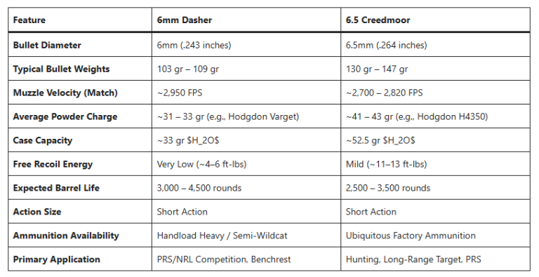 6 Dasher vs 6.5 Creedmoor