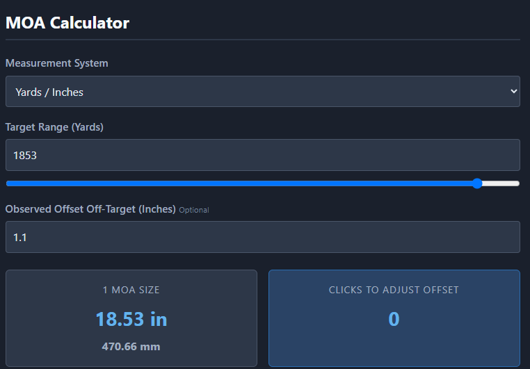 MOA Calculator