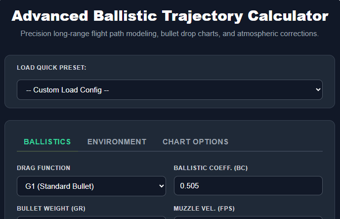 ballistic trajactory calculator
