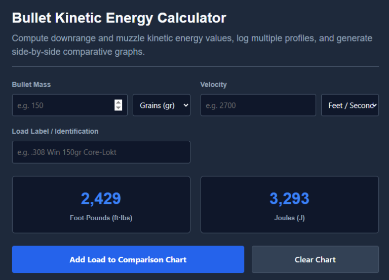 bullet ke calculator