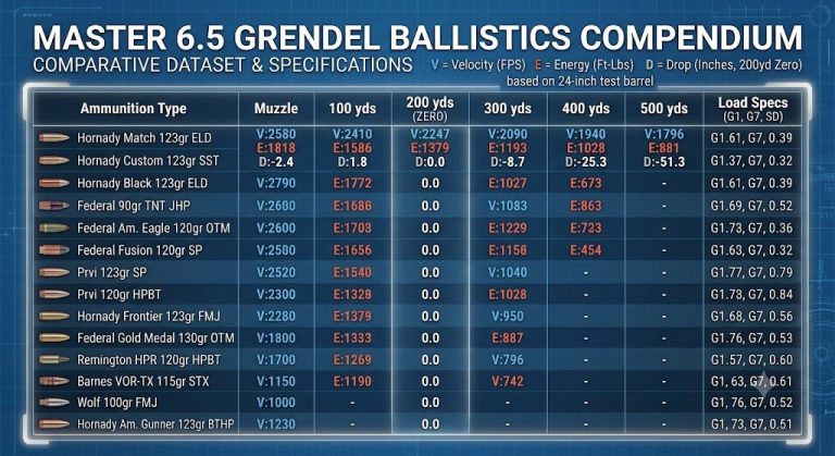 6.5 Grendel Ballistics Chart