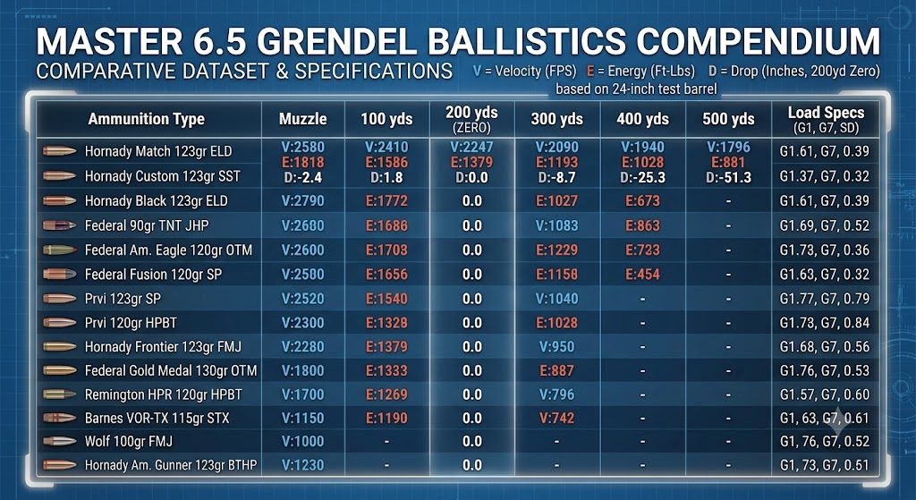 6.5 Grendel Ballistics Chart