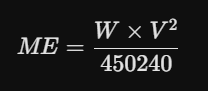 Formula to Calculate Muzzle Energy