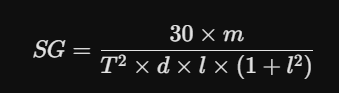 calculate for Gyroscopic Stability (SG)