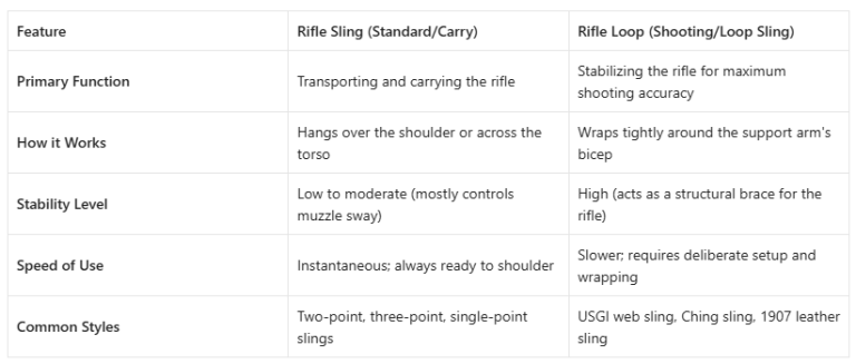 loops vs slings of rifles