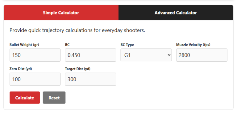 Nosler Ballistic Calculator