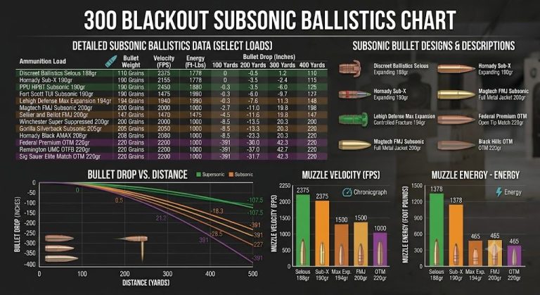 300 Blackout Subsonic Ballistics Chart