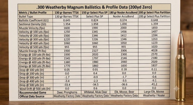 300 Weatherby Magnum Ballistics