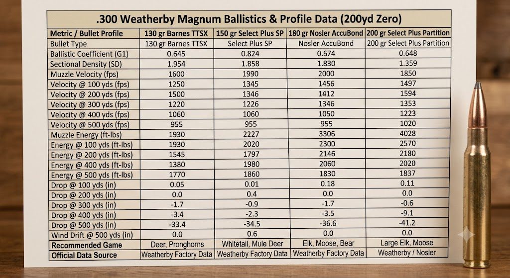 300 Weatherby Magnum Ballistics