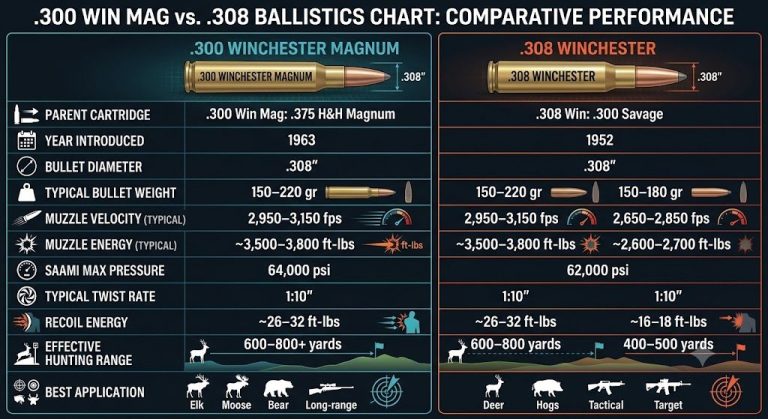 300 Win Mag vs 308 Ballistics Chart