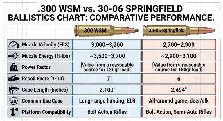 300 WSM vs 30-06 Ballistics Chart