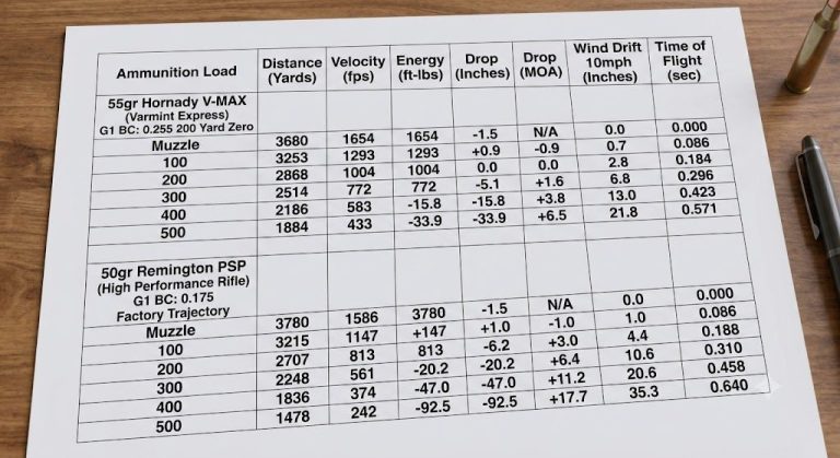 220 Swift Ballistics Chart