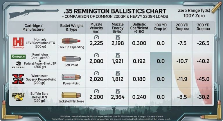 35 Remington Ballistics Chart