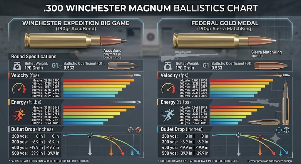 300 Winchester Magnum Ballistics Chart