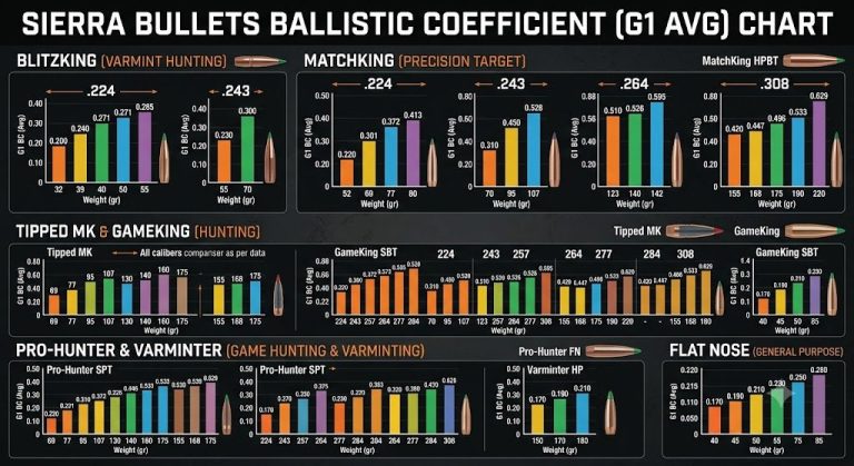 Sierra Bullets Ballistic Coefficient Charts