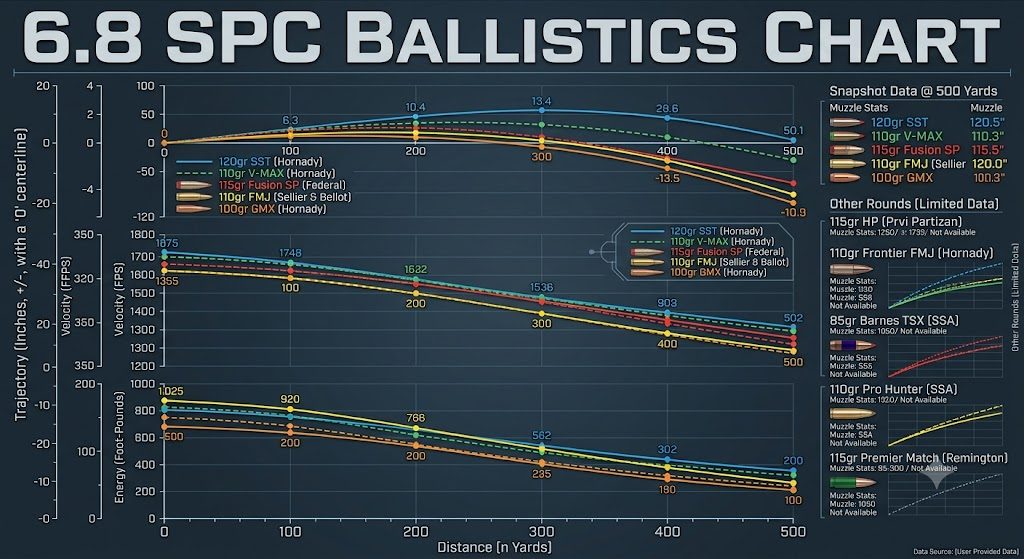 6.8 SPC Ballistics Chart