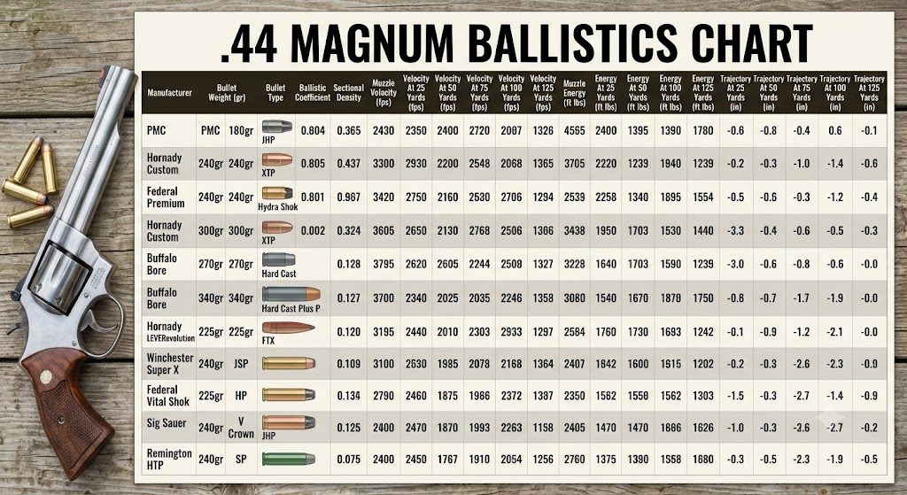 44 Magnum Ballistics Chart