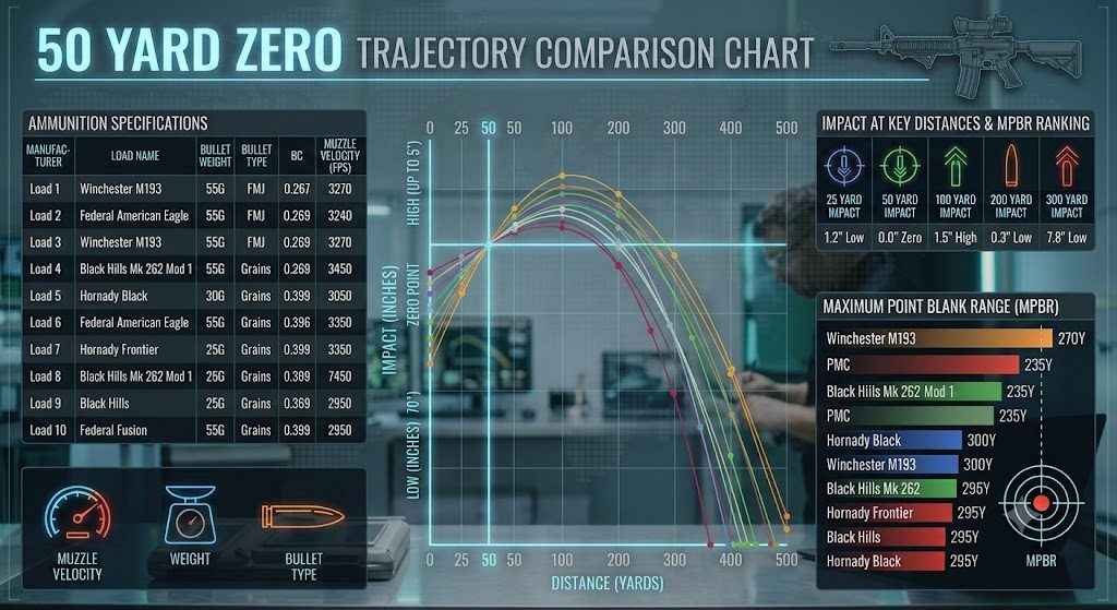 50 Yard Zero Chart