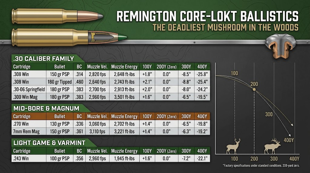 Remington Core Lokt Ballistic Chart