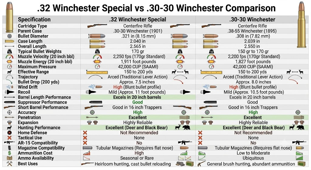 32 Winchester Special vs 30 30