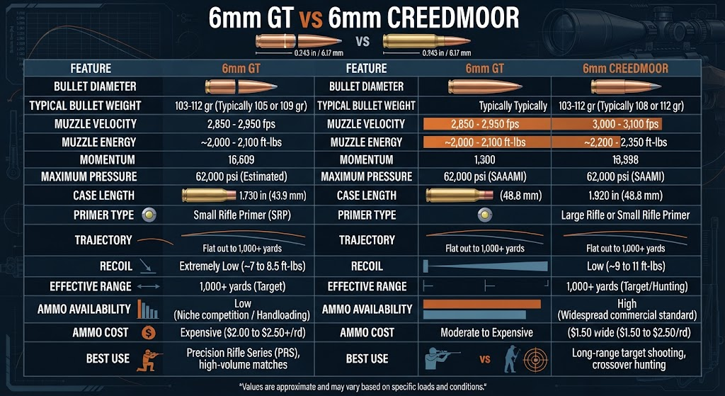 6mm GT Vs 6mm Creedmoor 6mm GT Vs 6mm Creedmoor
