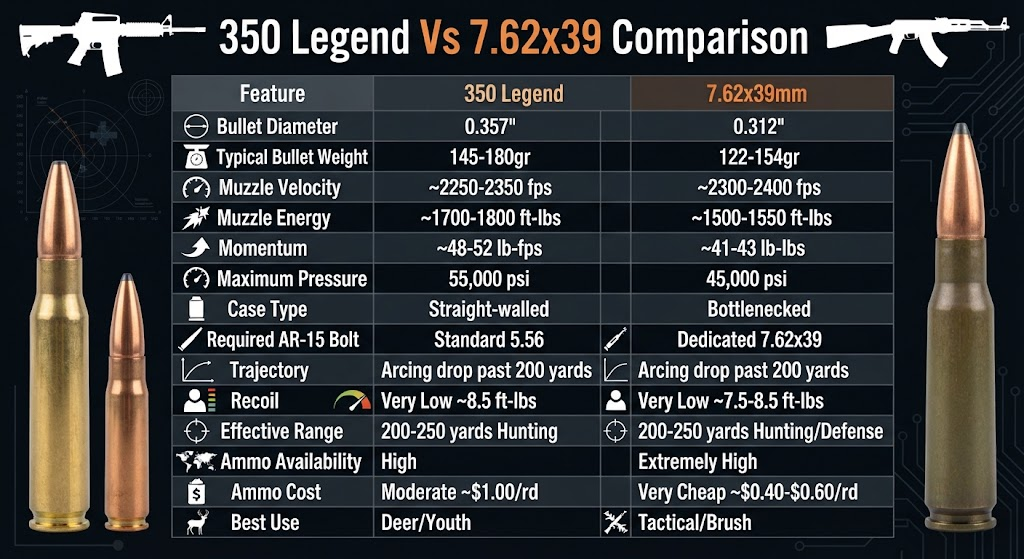 350 Legend Vs 7.62×39