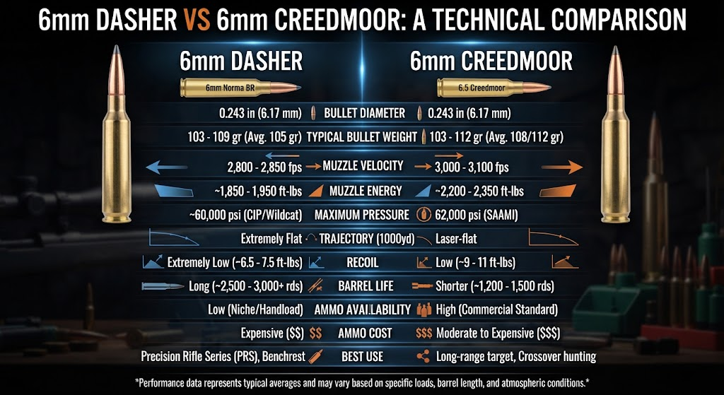 6mm Dasher Vs 6mm Creedmoor