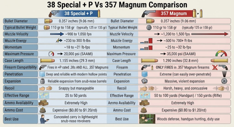 38 Special + P Vs 357 Magnum