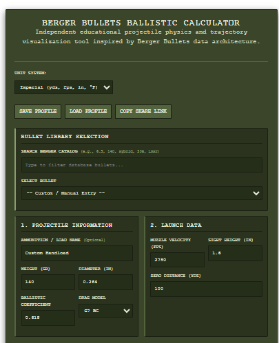 Berger Bullets Ballistic Calculator