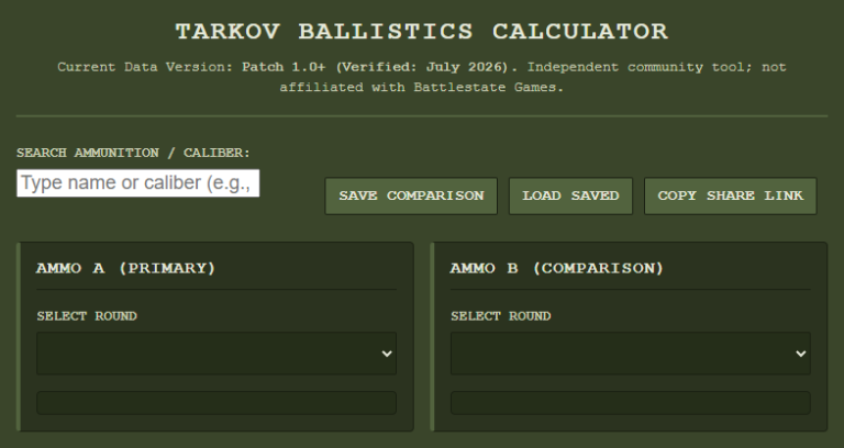 Tarkov Ballistics Calculator