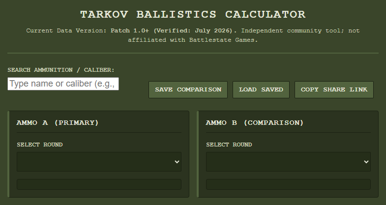 Tarkov Ballistics Calculator