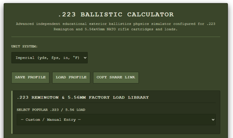 223 Ballistics Calculator
