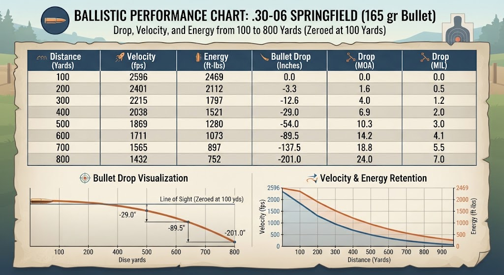.30-06 Bullet Drop Chart