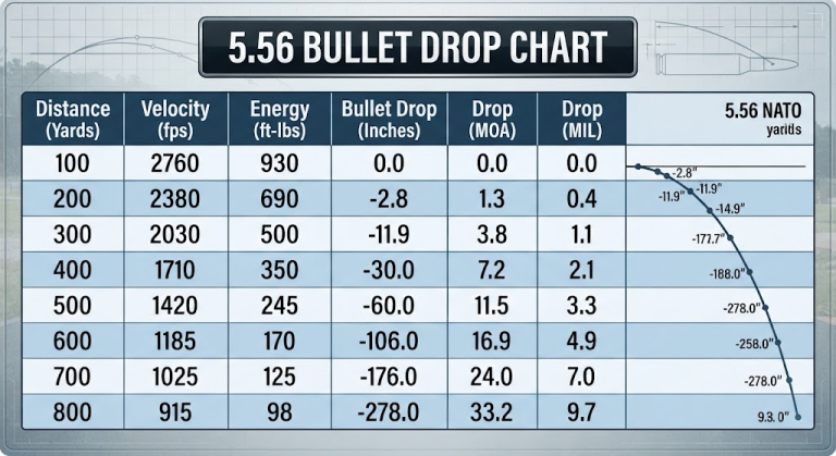 5.56 Bullet Drop Chart
