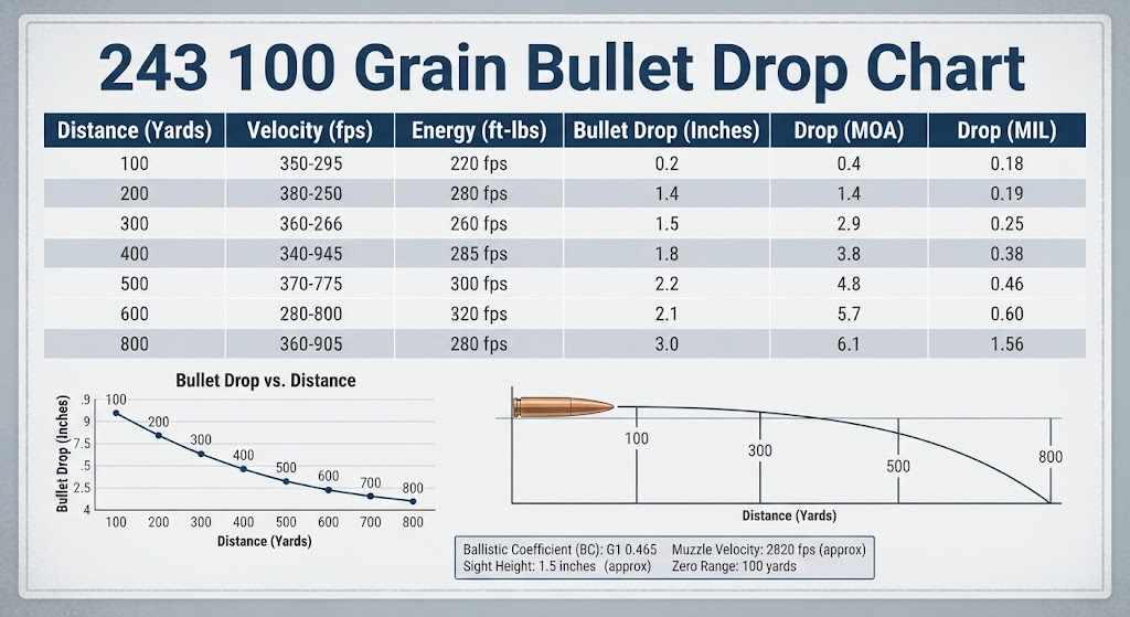 243 100 Grain Bullet Drop Chart