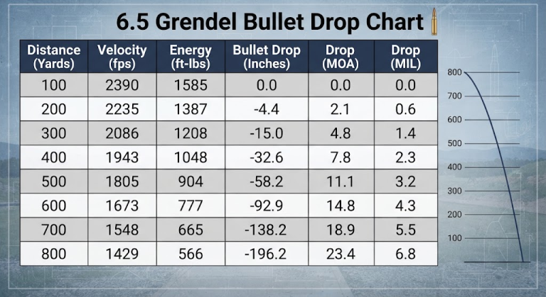 6.5 Grendel Bullet Drop Chart