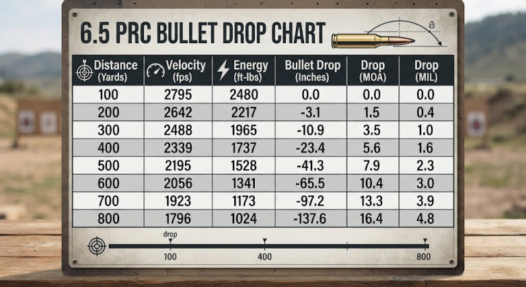 6.5 PRC Bullet Drop Chart