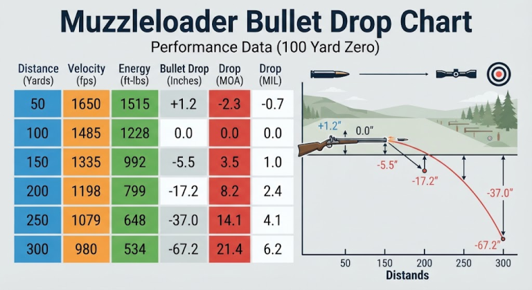 Muzzleloader Bullet Drop Chart