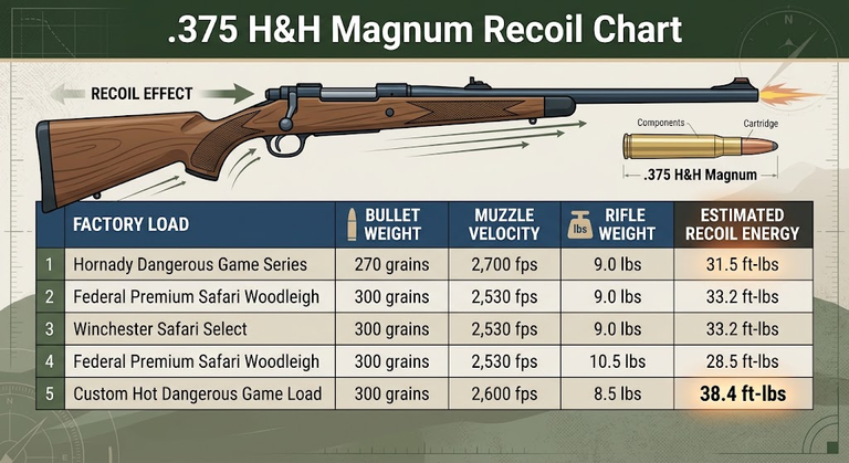 .375 H&H Magnum Recoil