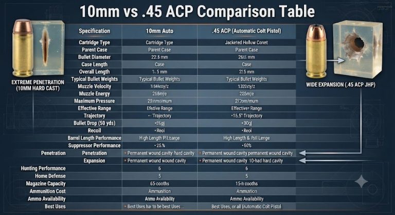 10mm vs .45 ACP