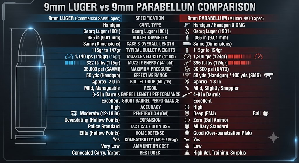 9mm Luger vs 9mm Parabellum