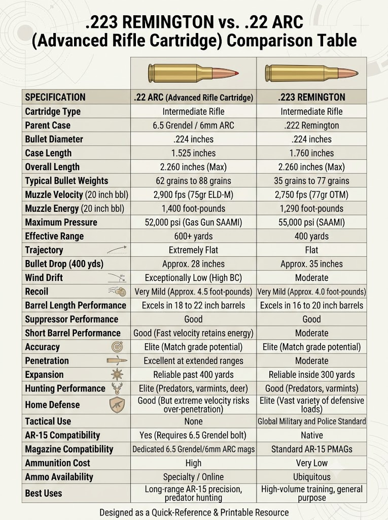 .223 vs .22 arc