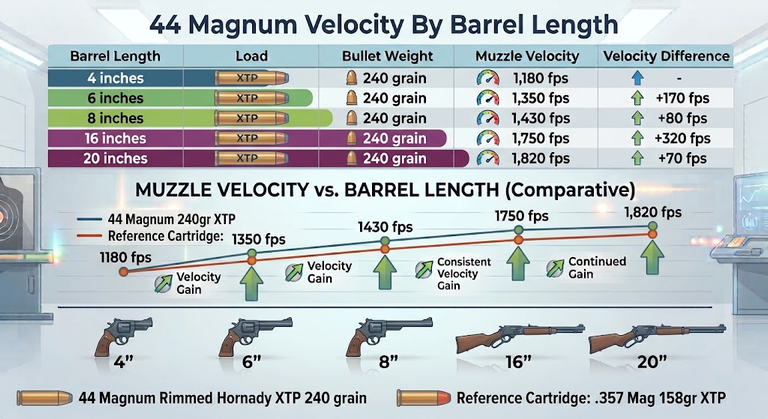 44 Magnum Velocity By Barrel Length