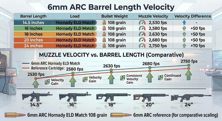 6mm ARC Barrel Length Velocity