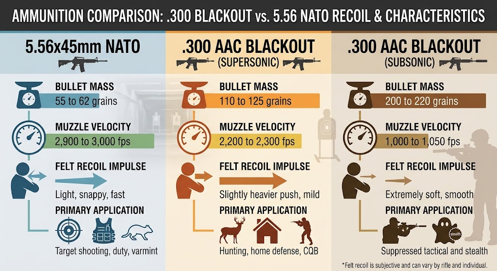 300 Blackout vs 556 Recoil