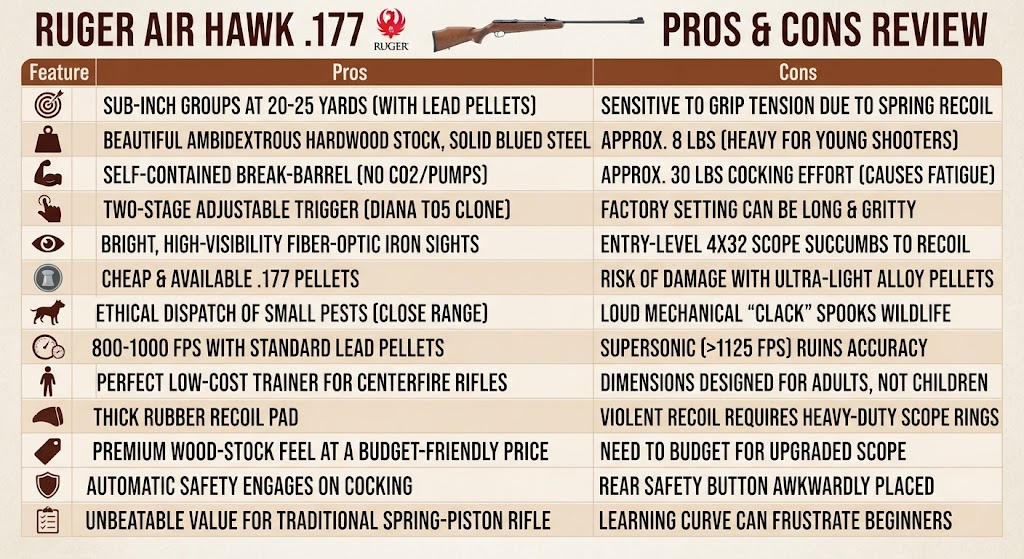Ruger Air Hawk 177 Pellet Gun Review