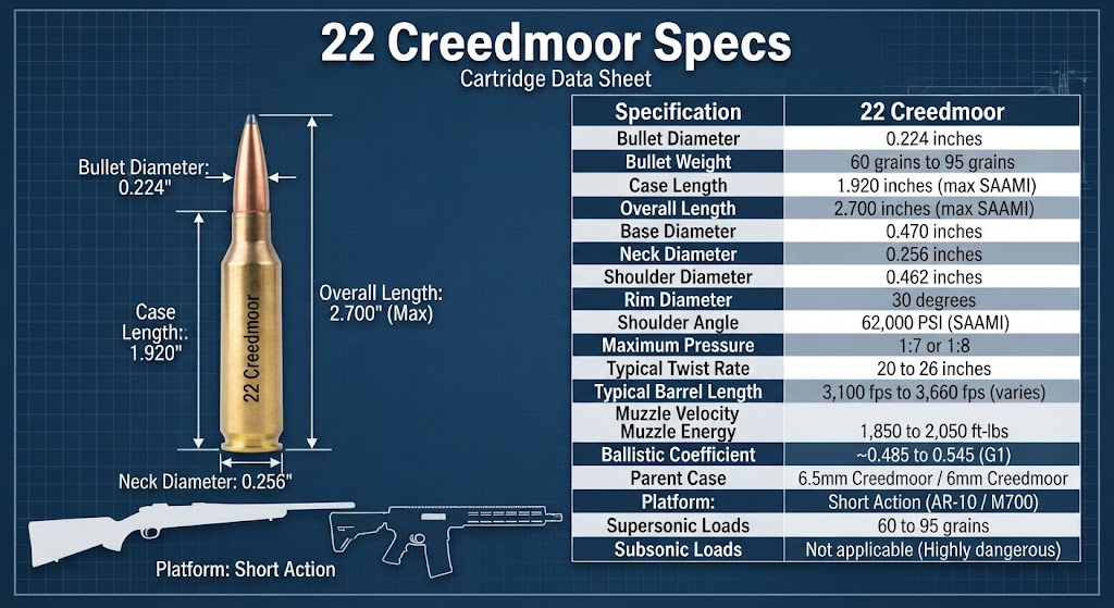 22 Creedmoor Specs