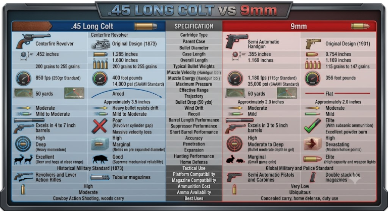 45 Long Colt vs 9mm