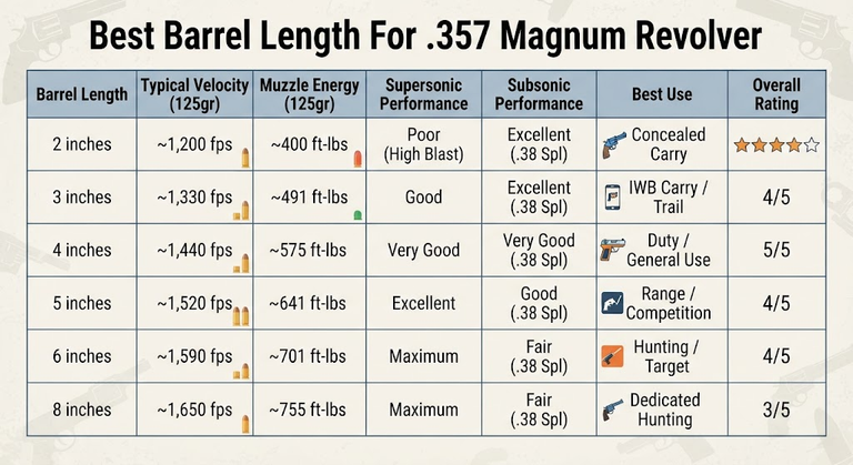 Best Barrel Length For 357 Magnum Revolver